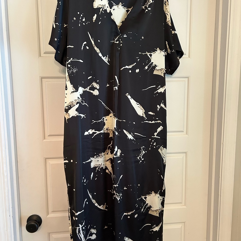 Black, Off White, and Tan Splatter Dress